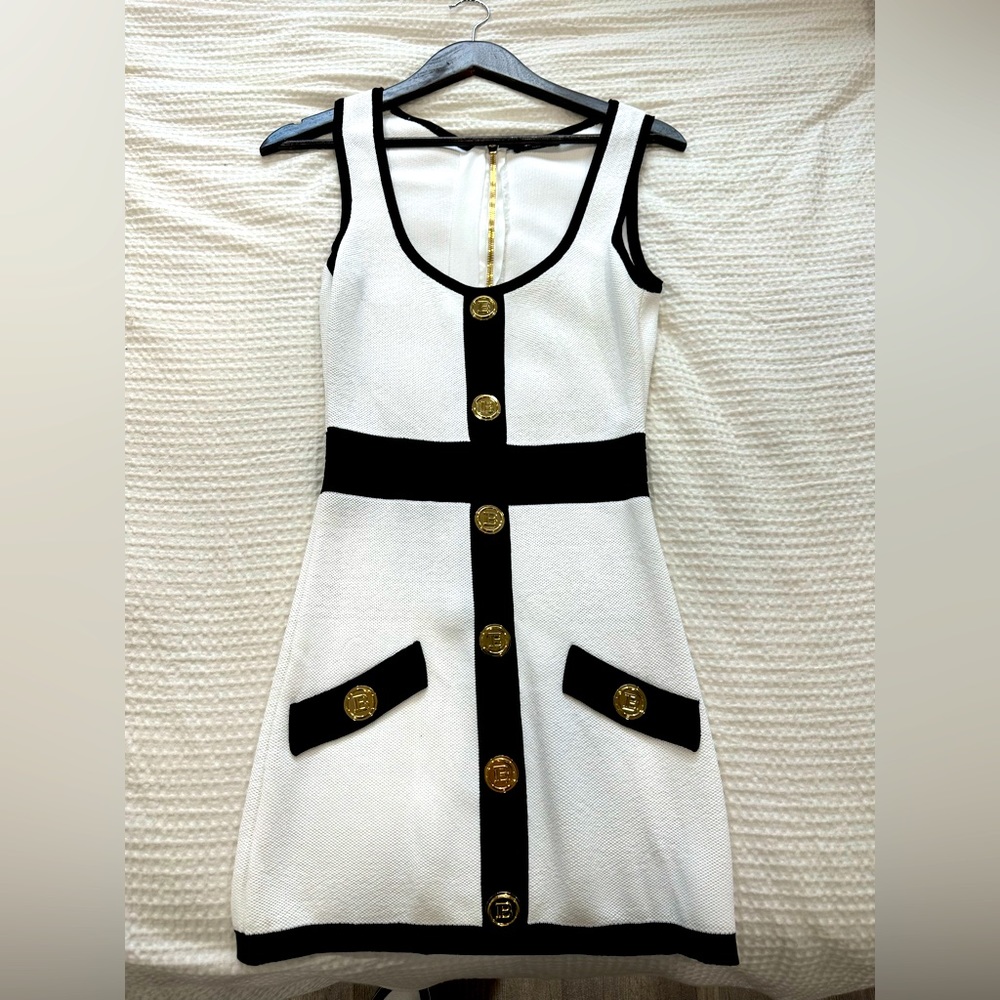 BALMAIN authentic two toned knit mini dress!